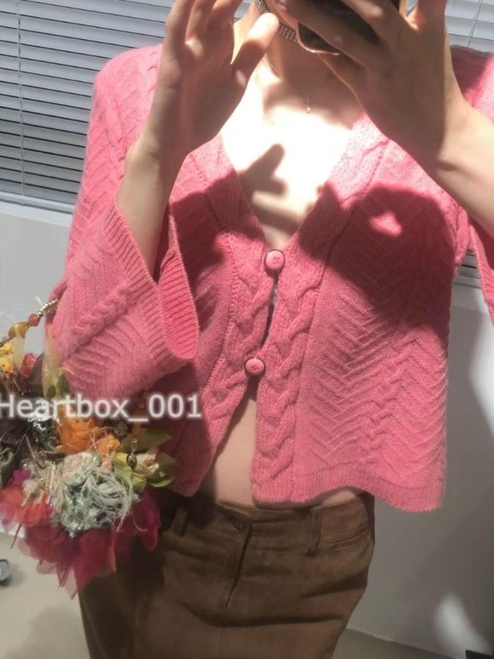 Courreges Wool Pink Cardigan